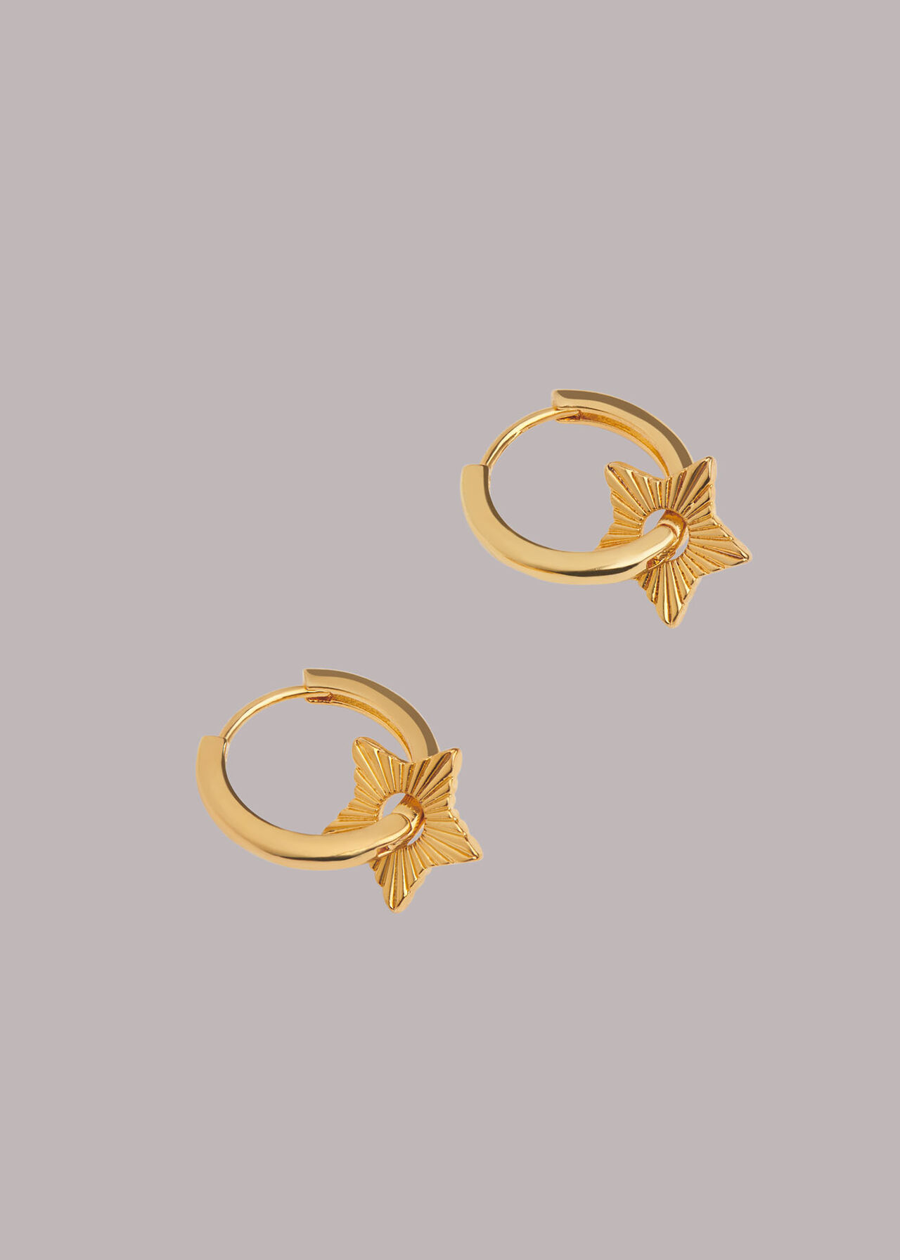 Textured Star Mini Hoop