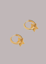 Textured Star Mini Hoop