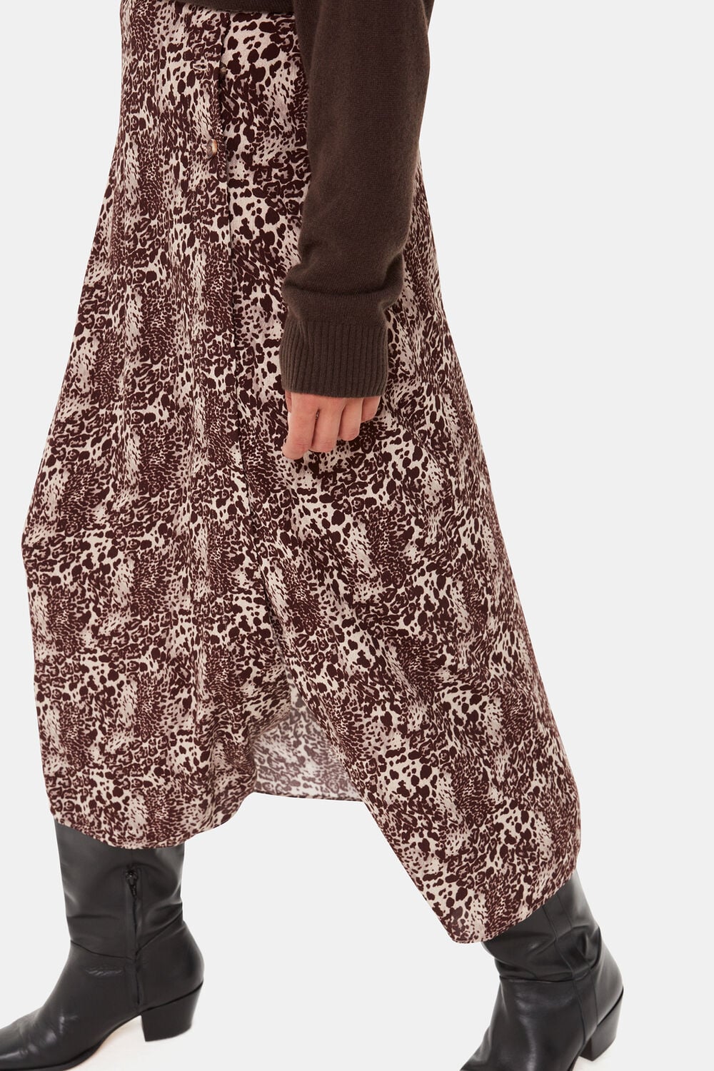 Micro Leopard Print Wrap Skirt