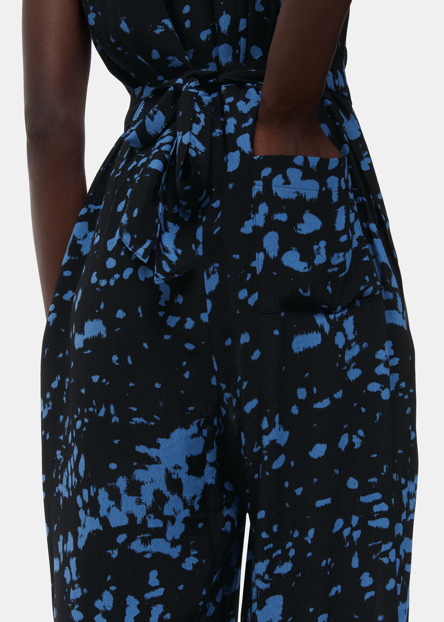 Ink Spot Sleeveless Bubble Jumpsuit