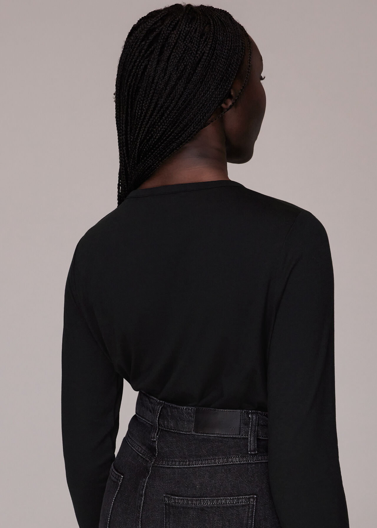 Long sleeve Keyhole Top
