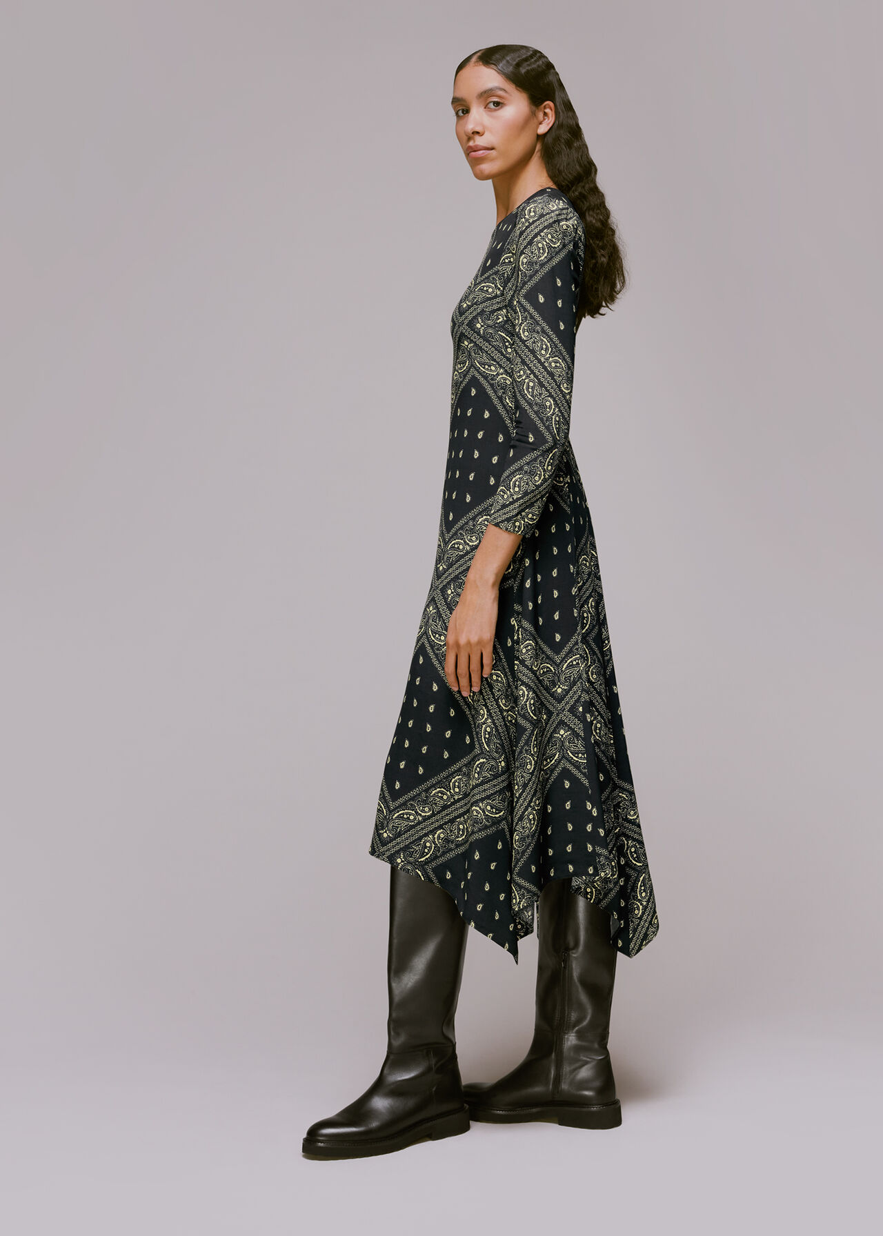 Bandana Print Midi Dress