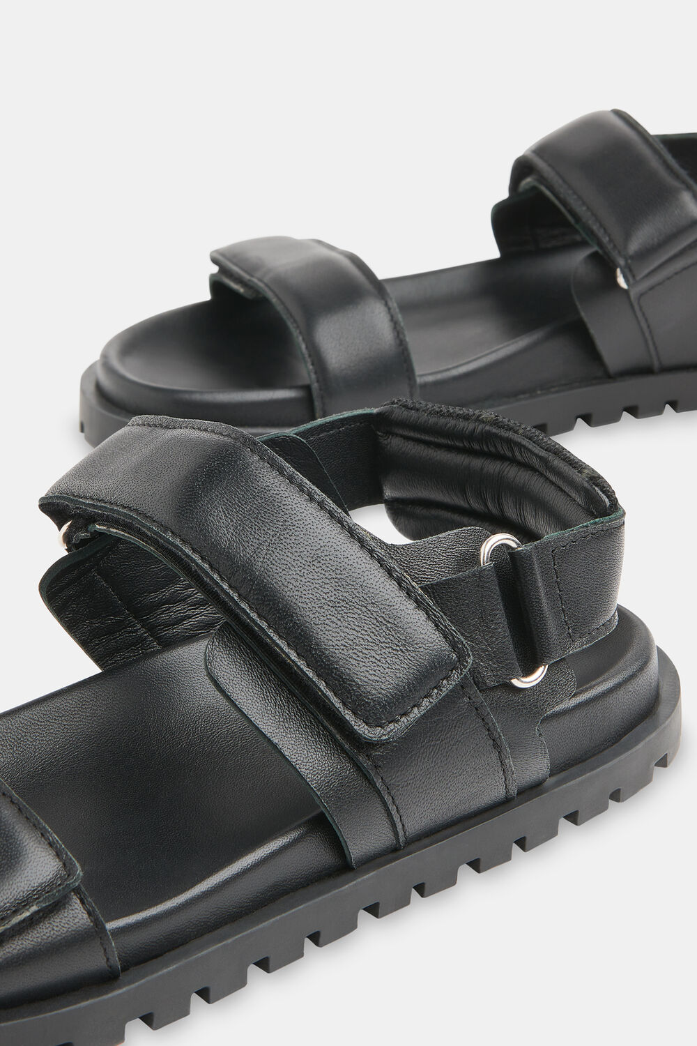 Black Ria Sporty Velcro Sandal