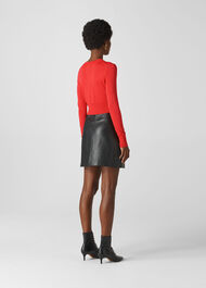 Crop Cardigan Red