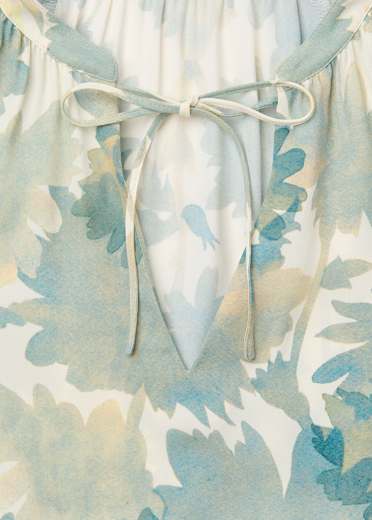 Floral Tie Neck Blouse