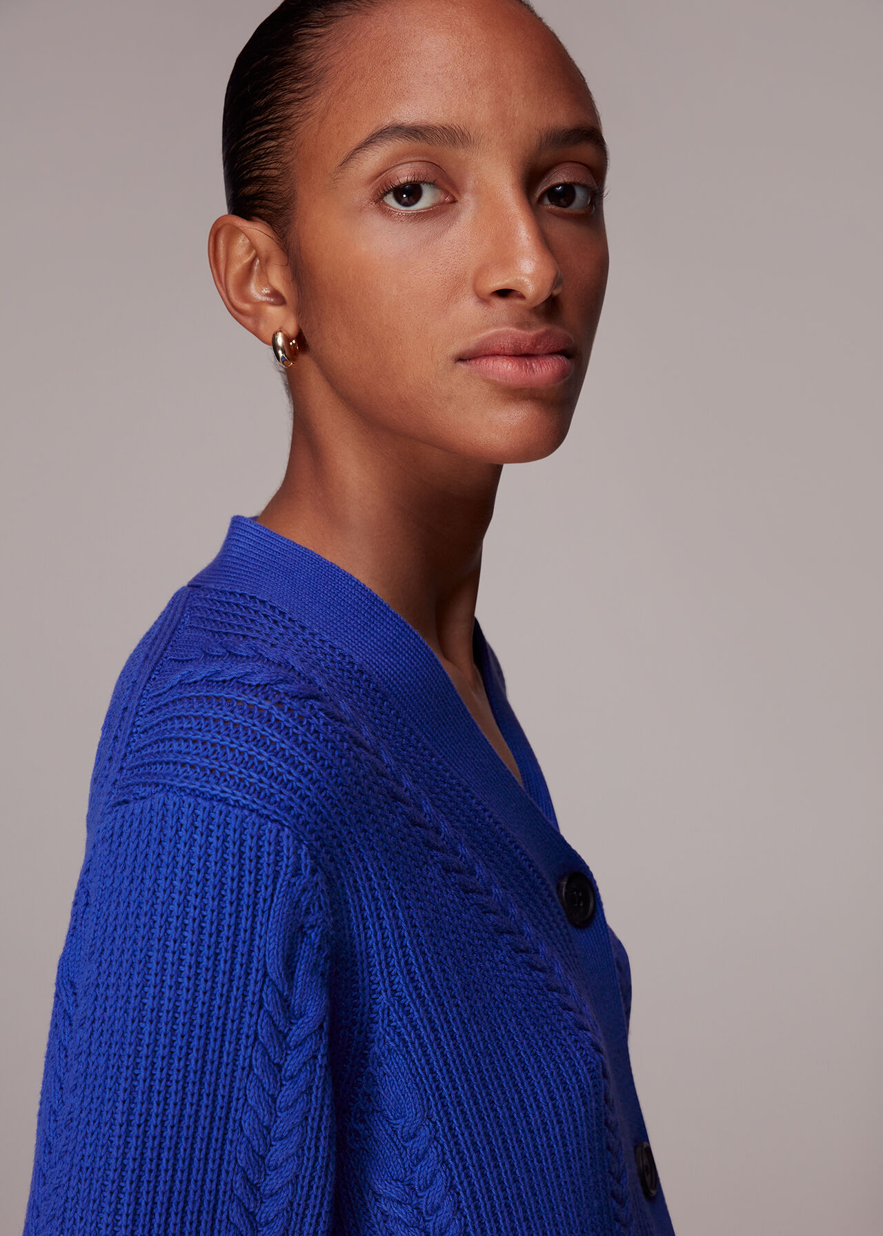 Cropped Cable Cardigan