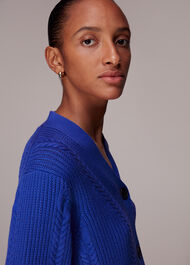Cropped Cable Cardigan