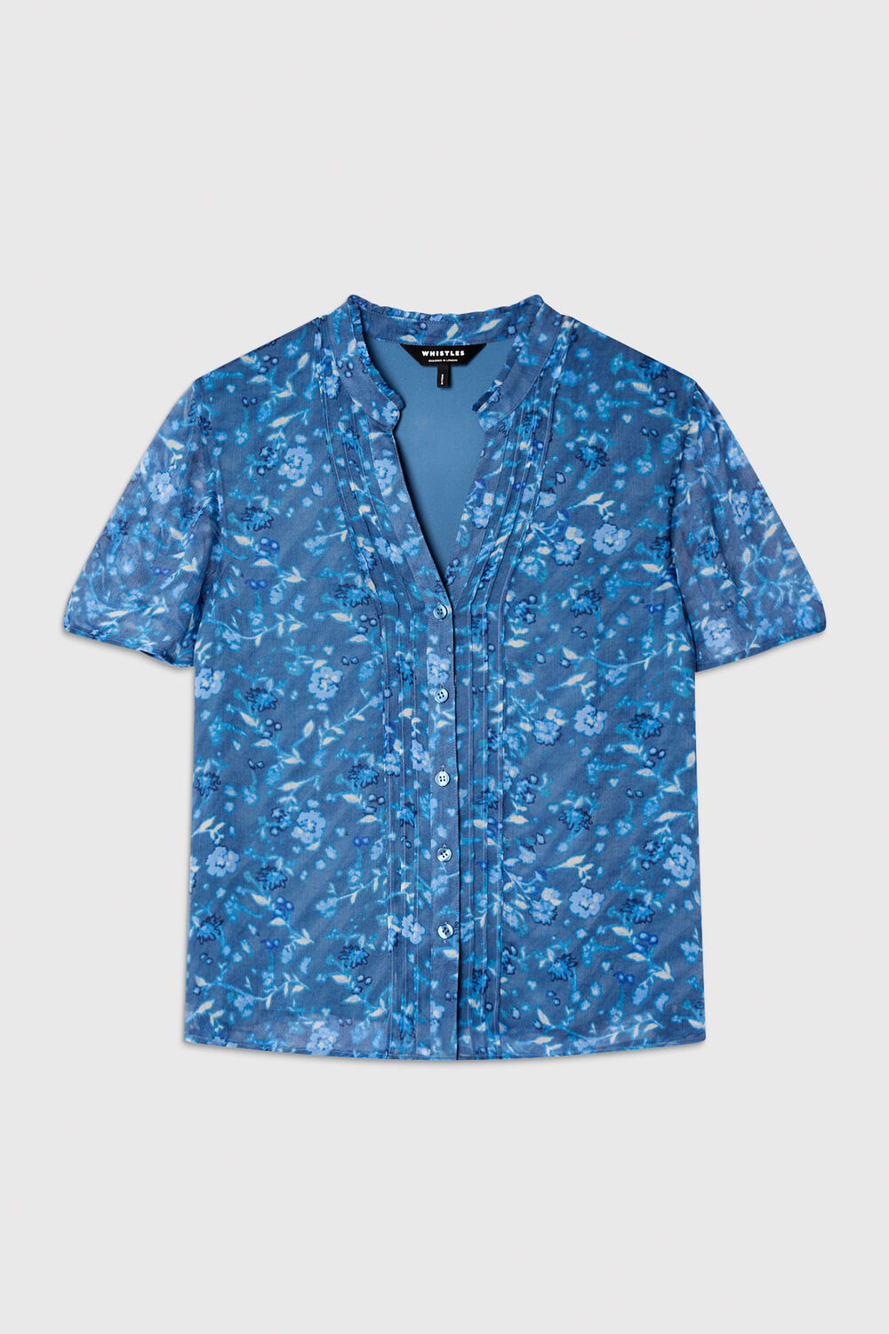 Teal Ditsy Floral V Neck Blouse