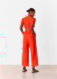 Petite Linen Button Jumpsuit