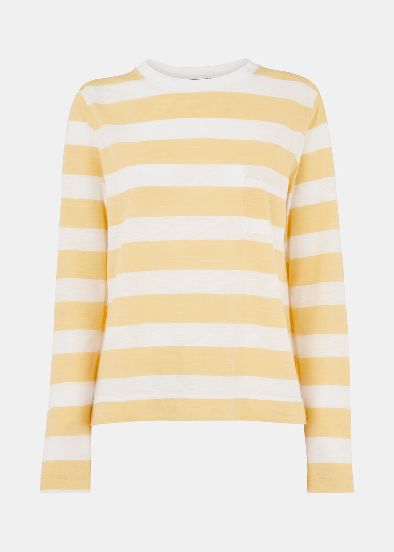 Stripe Crew Neck Pocket Top