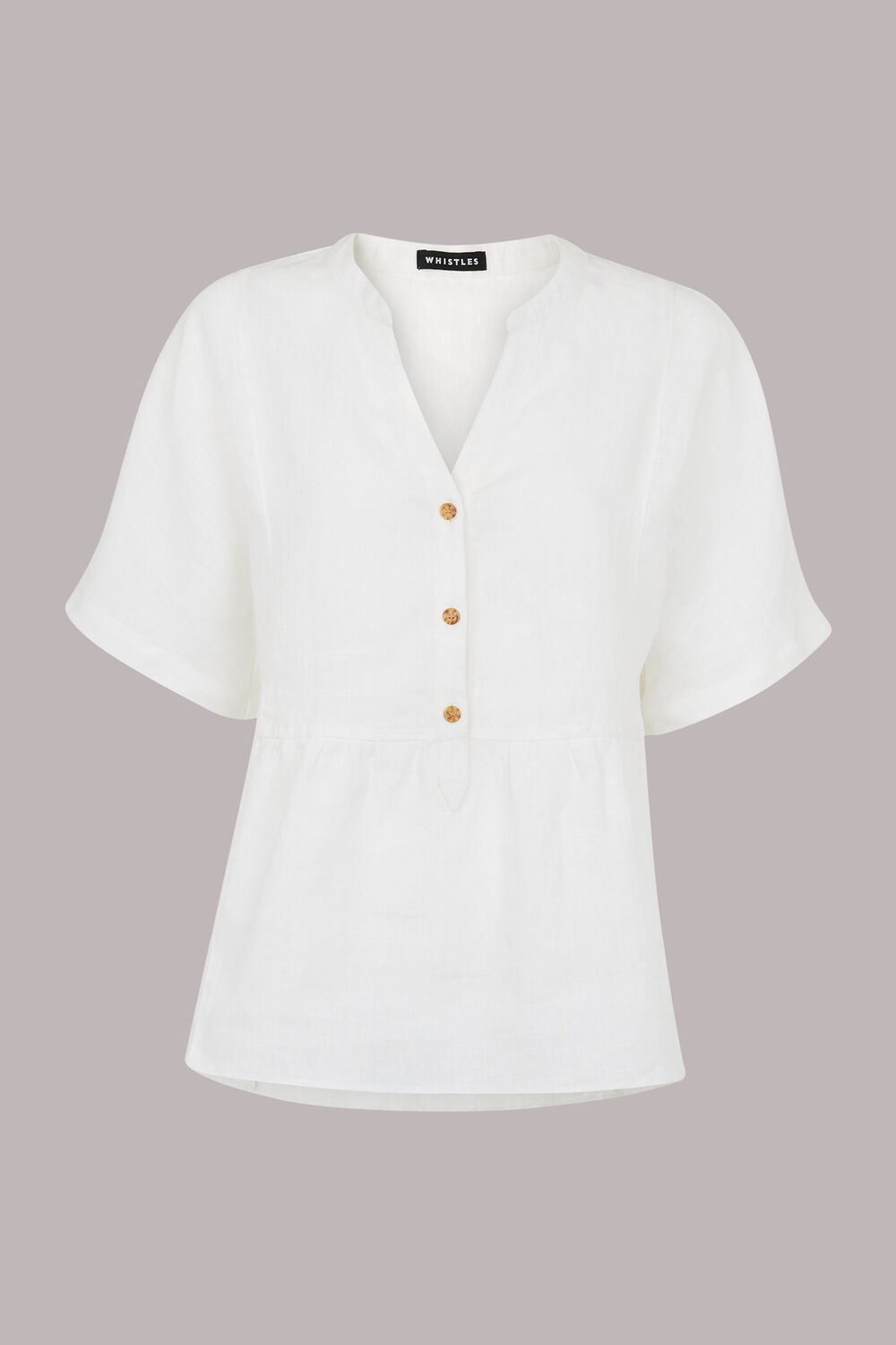 Petite Hannah Linen Peplum Blouse