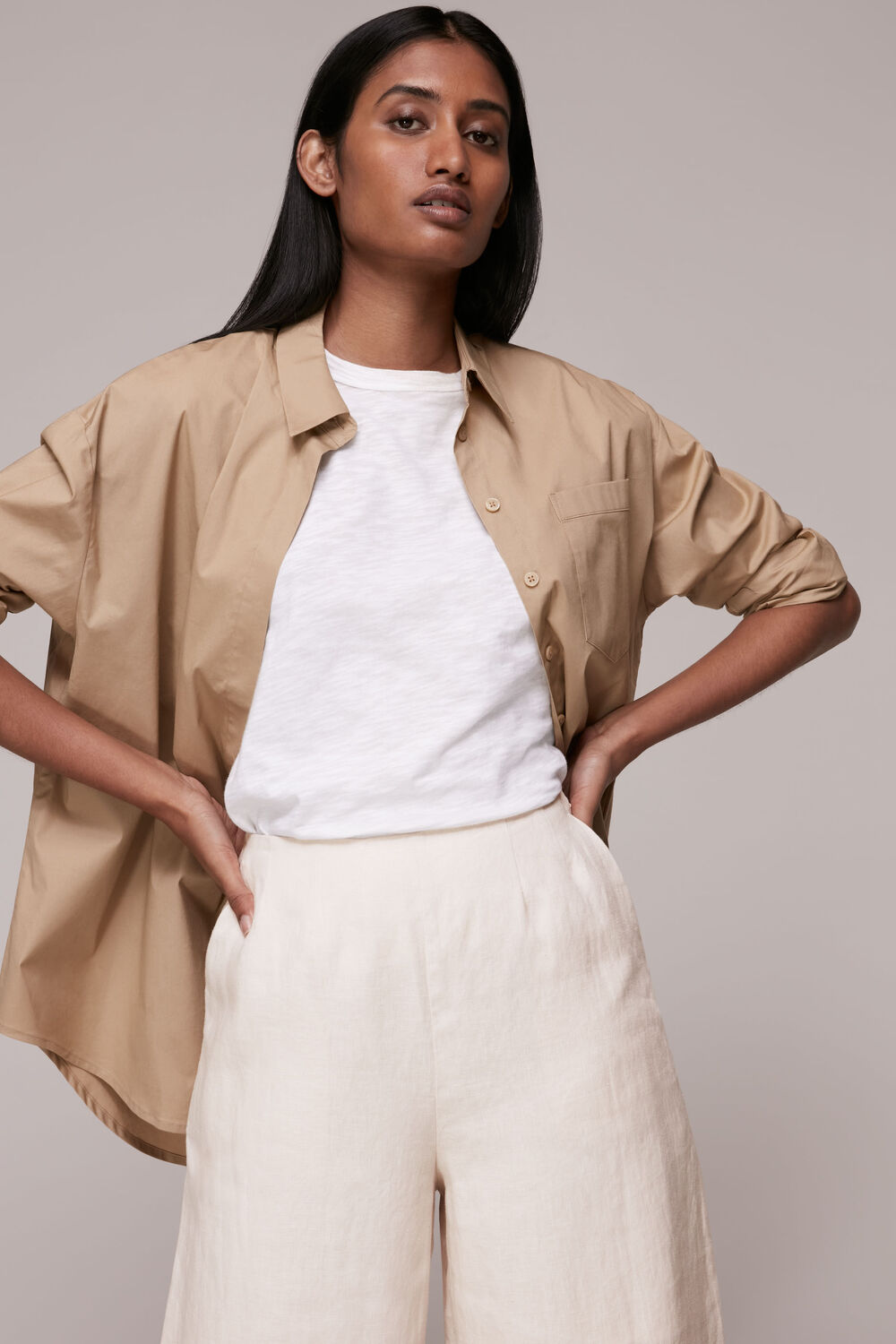 Nina Wide Leg Linen Trouser