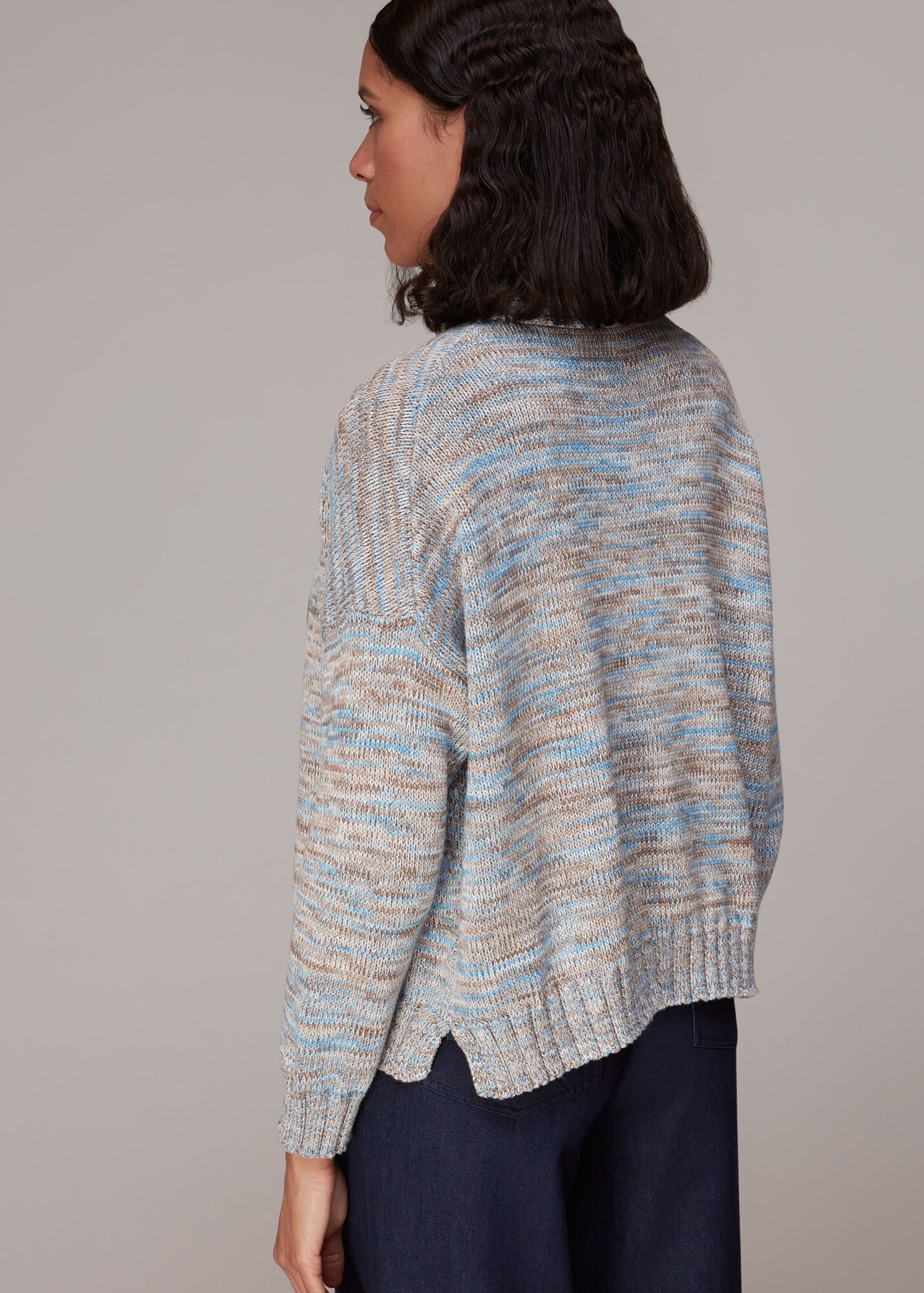 Blue/Multi Dakota Flecked Cardigan WHISTLES