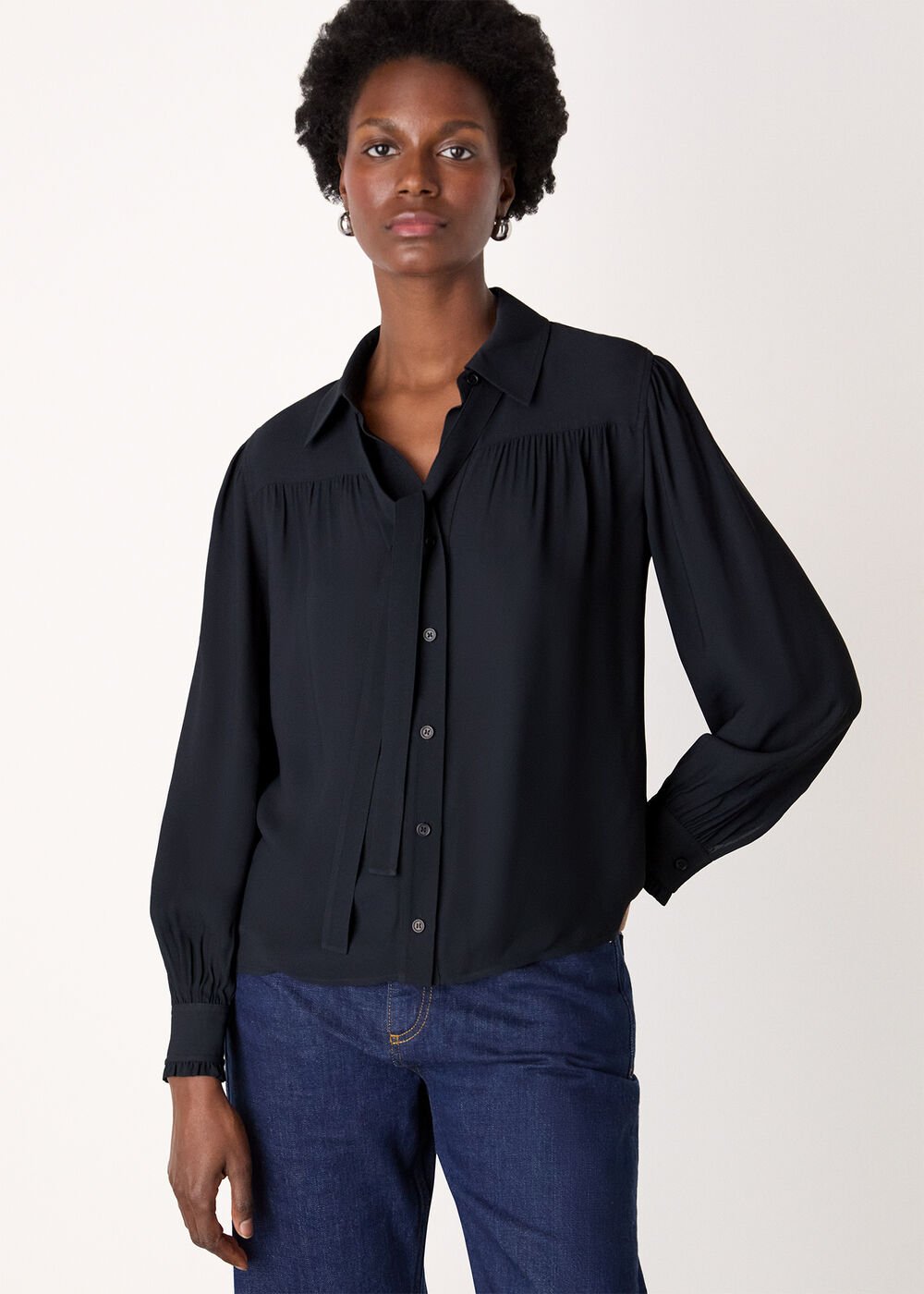 Tie Detail Crepe Blouse