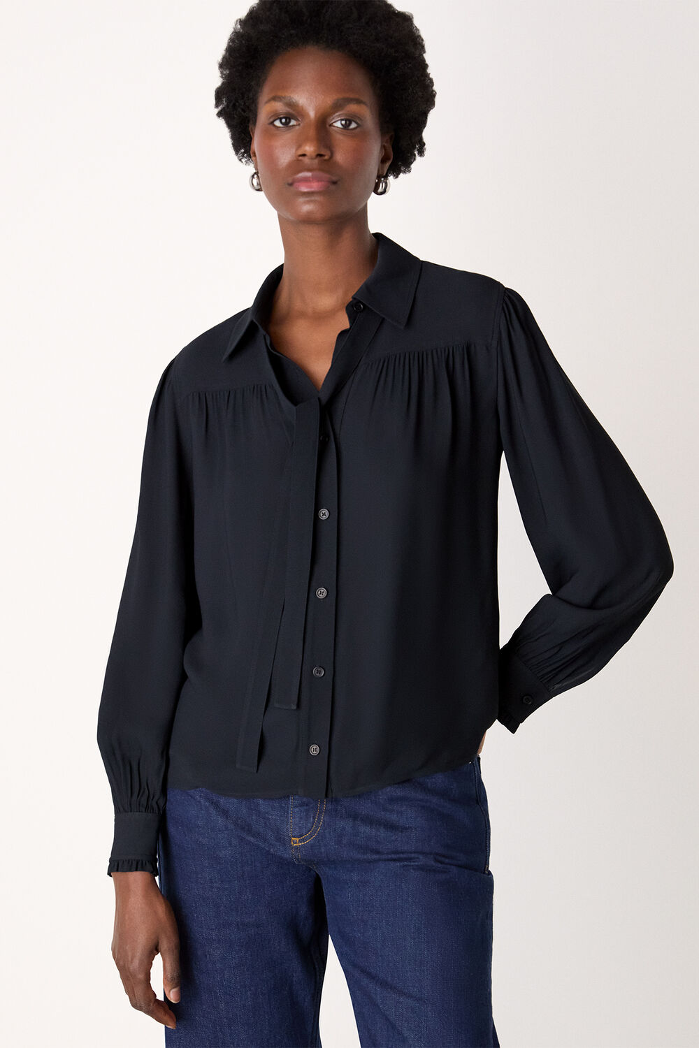 Tie Detail Crepe Blouse