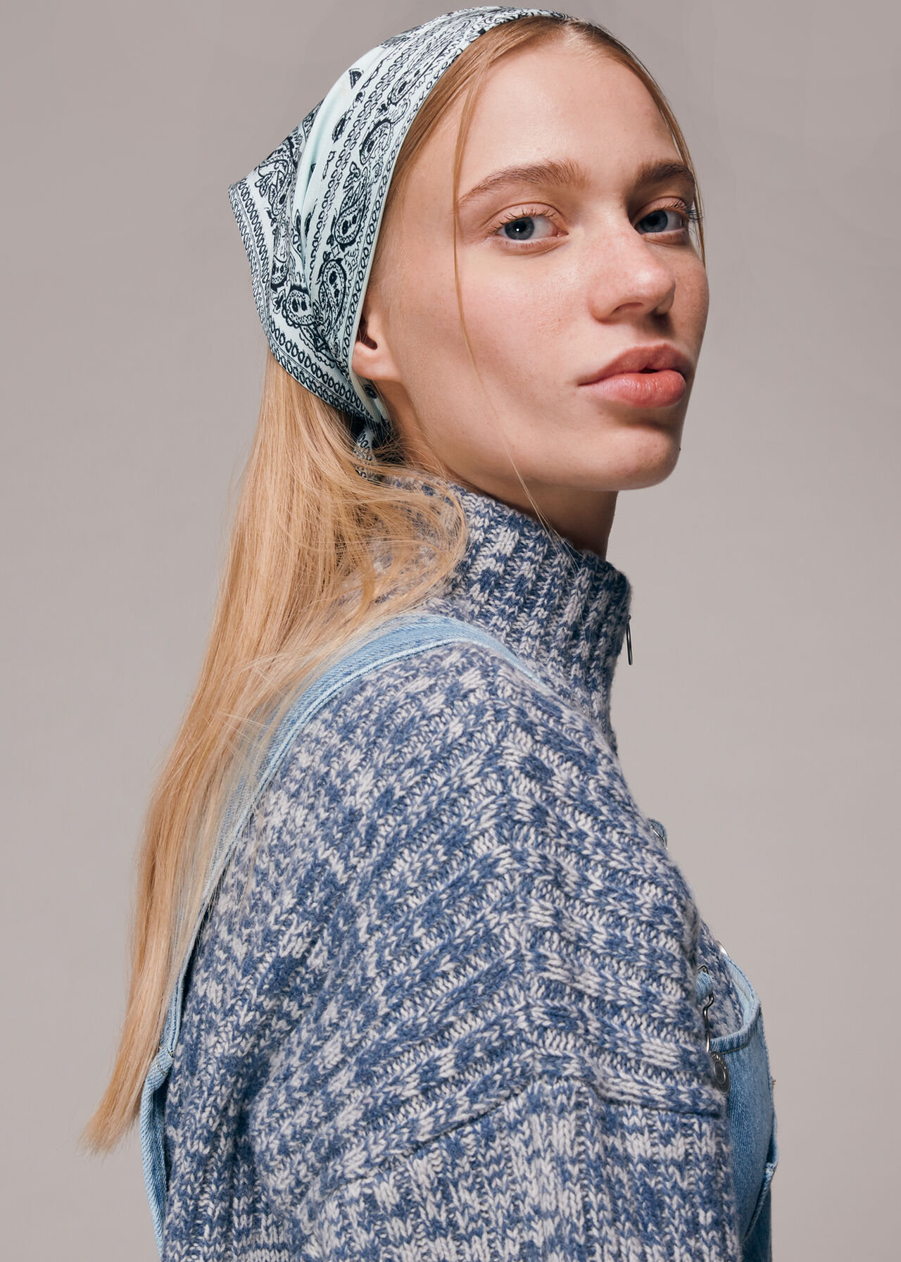 Bandana Print Silk Scarf