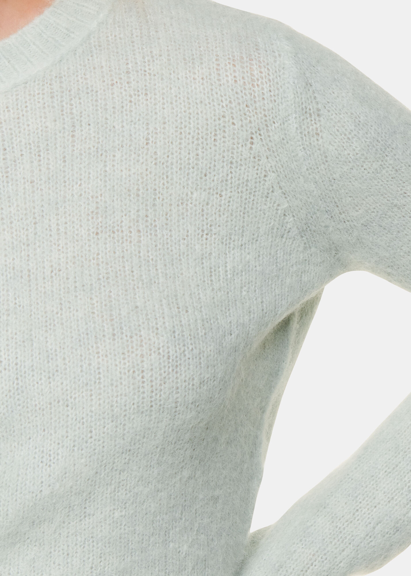 Mint Alpaca Mix Fluffy Sweater