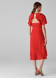 Abigail Frill Wrap Dress Red