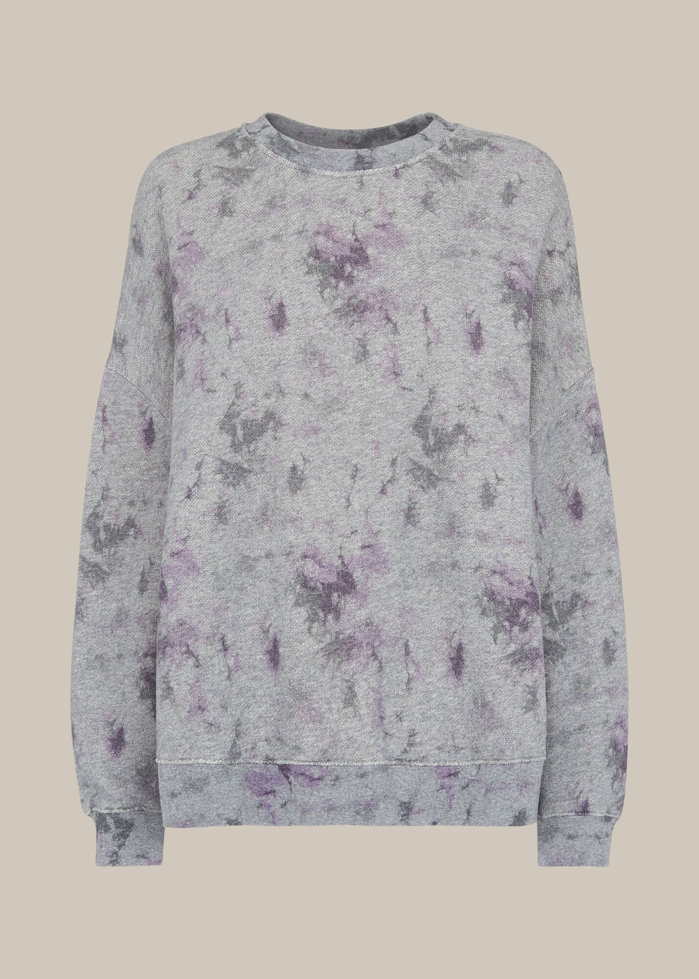 Db Cropped Sweatshirt Tie Dye Grey