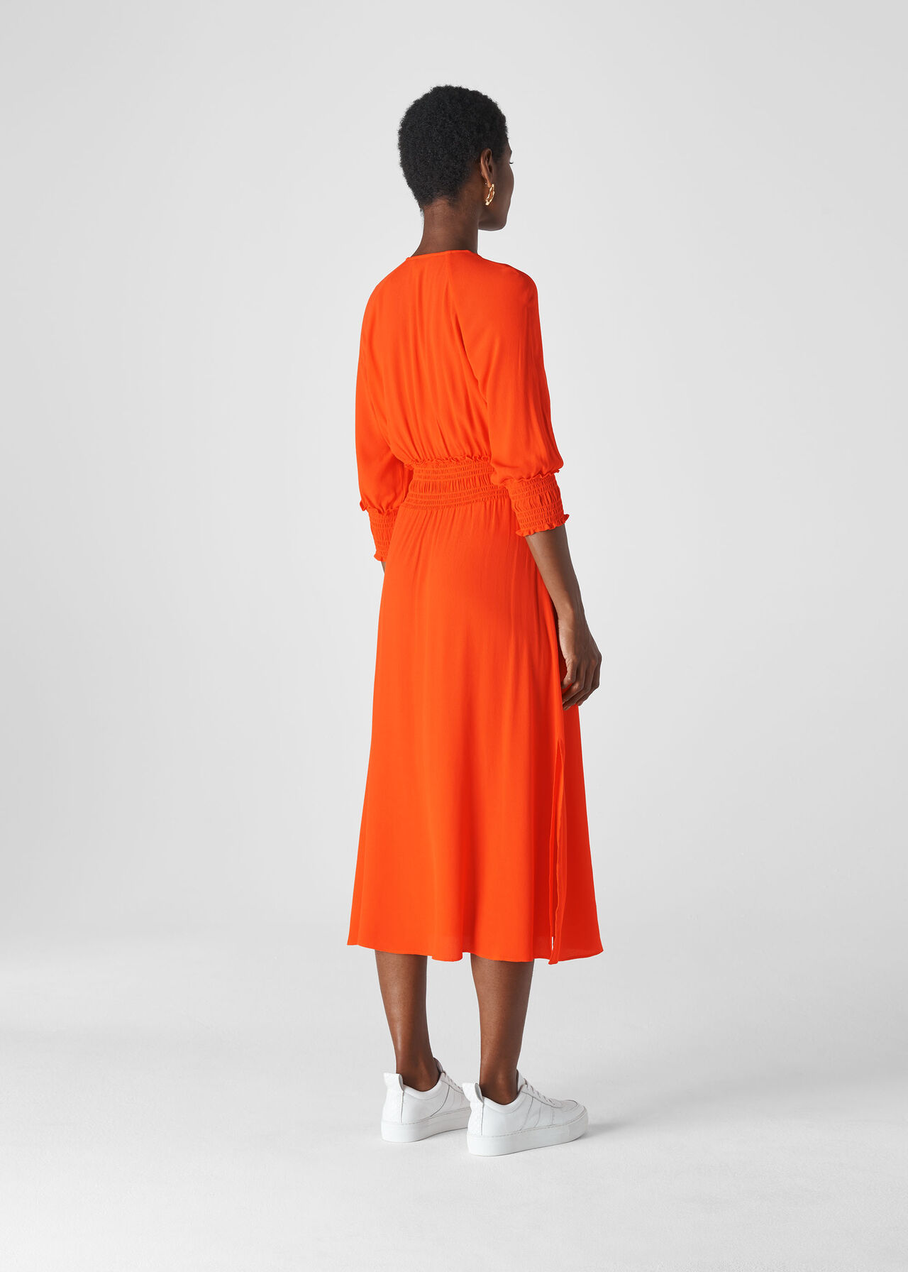 Daryl Smocked Waist Dress Flame