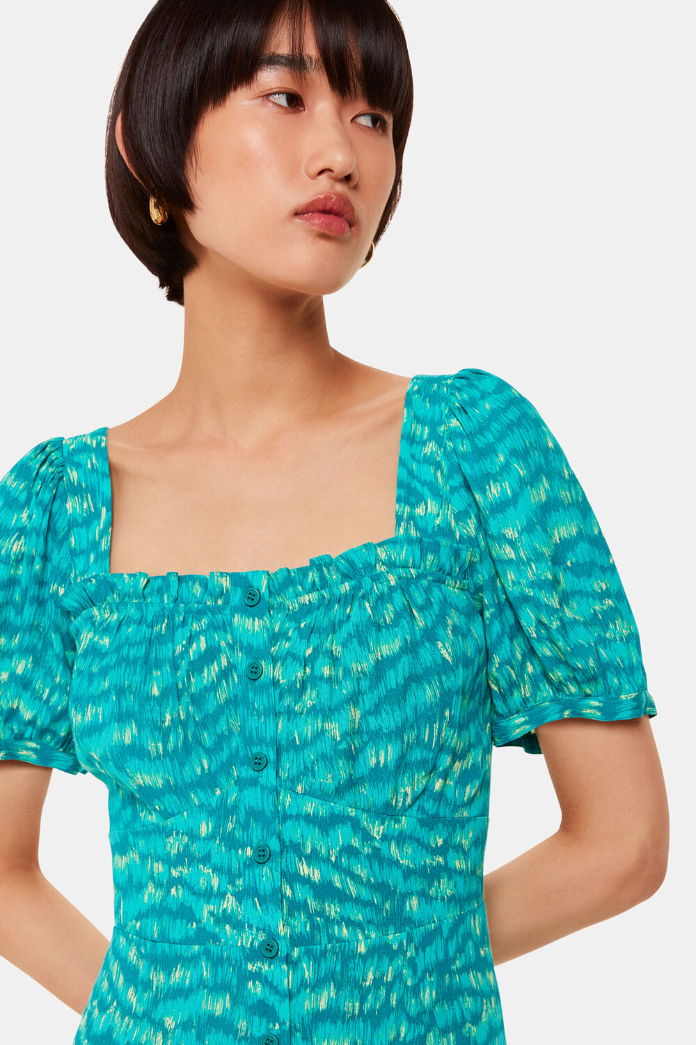 Sketched Grass Midi Dress