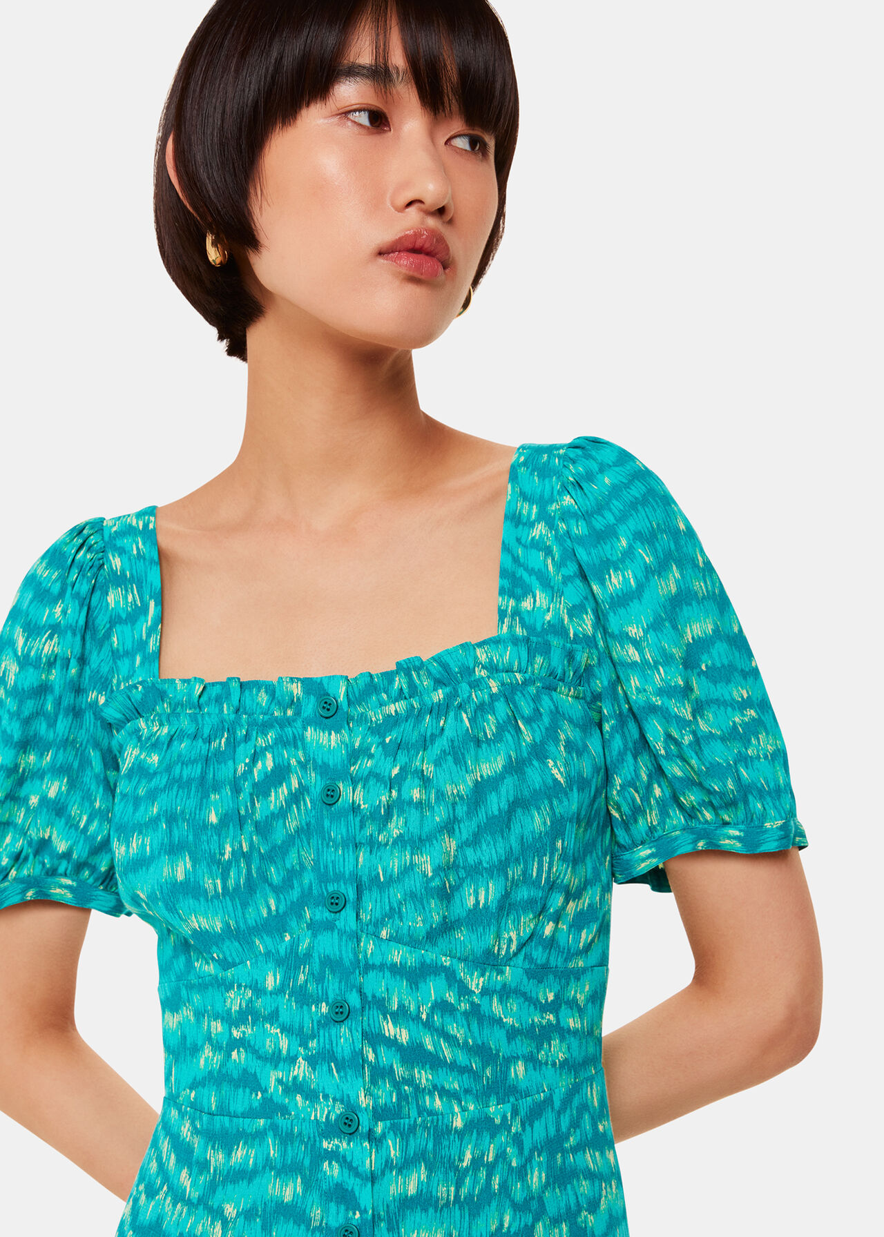 Sketched Grass Midi Dress