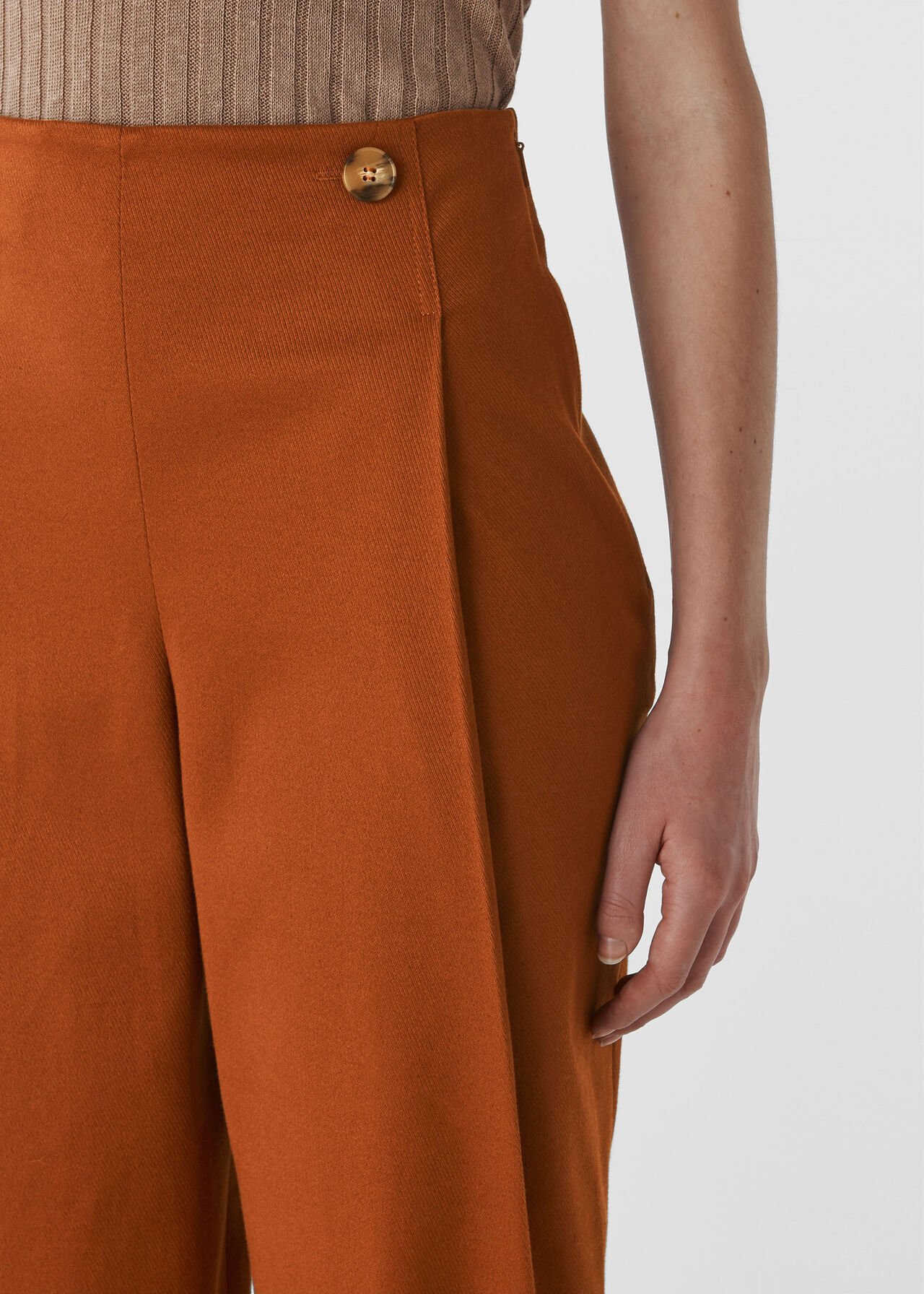 Alicia Deep Pleat Trouser Rust