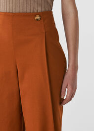 Alicia Deep Pleat Trouser Rust