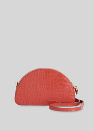 Jasmin Croc Half Moon Bag Rust