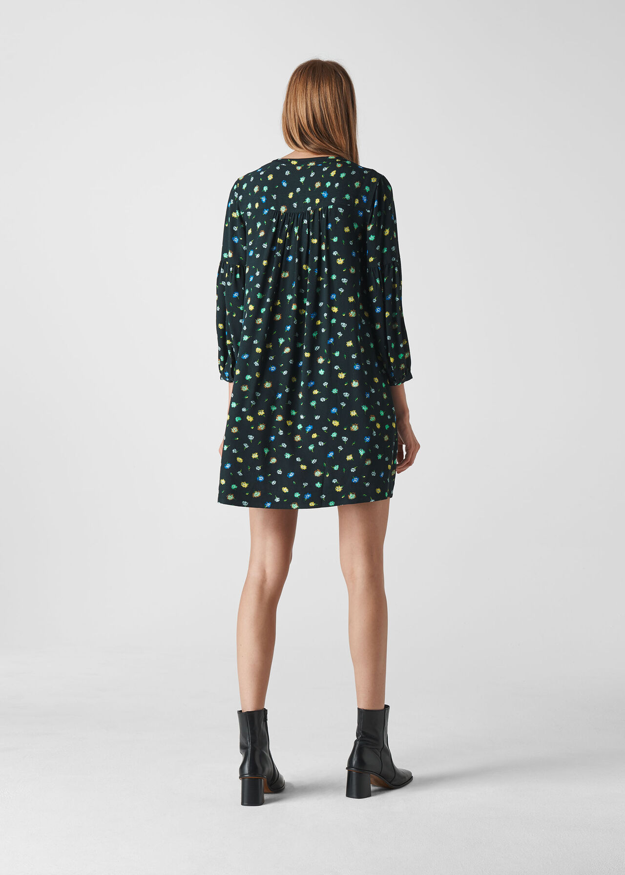 Elia Scattered Floral Dress Green/Multi