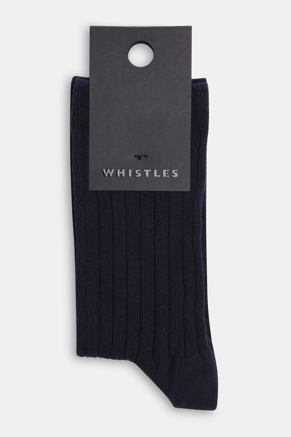 Navy Classic Ribbed Socks