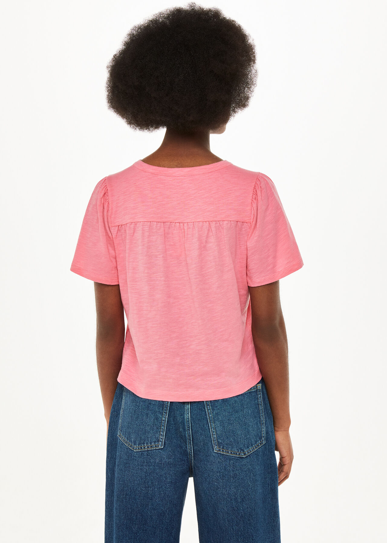 Maeve V-Neck Button Front Tee