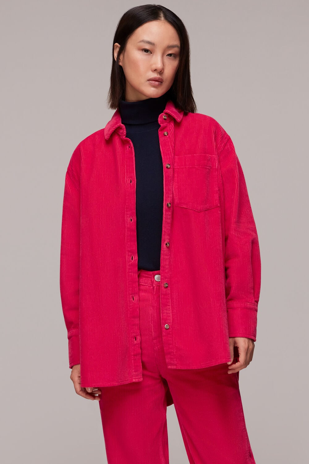 Cord High Waist Barrel Jean