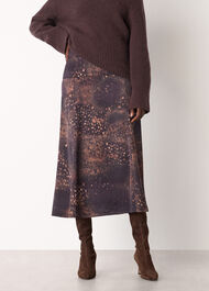 Spotted Animal Midi Skirt