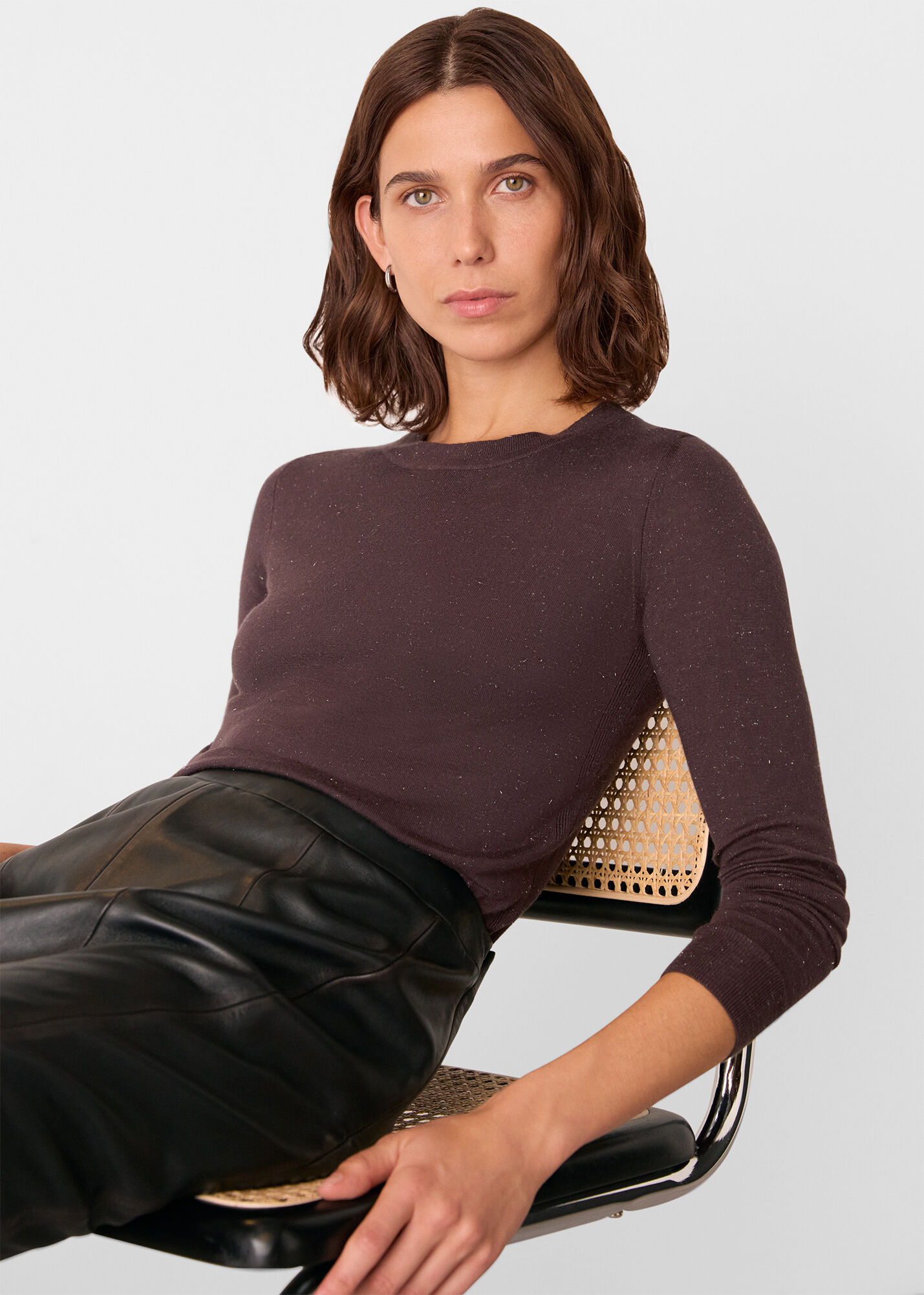 Chocolate Annie Sparkle Crew Neck | WHISTLES | Whistles UK |
