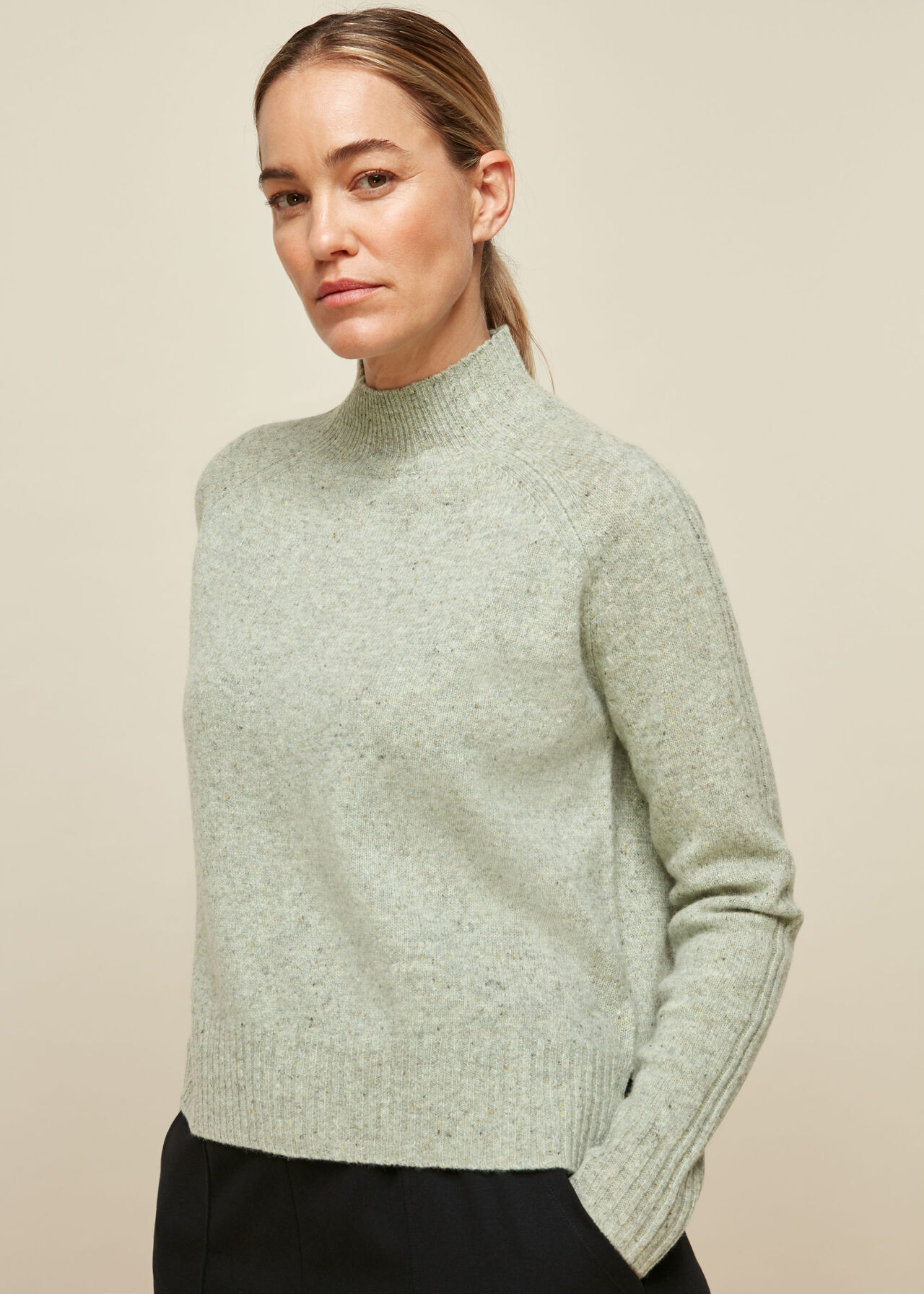 Mint Funnel Neck Merino Knit | WHISTLES | Whistles