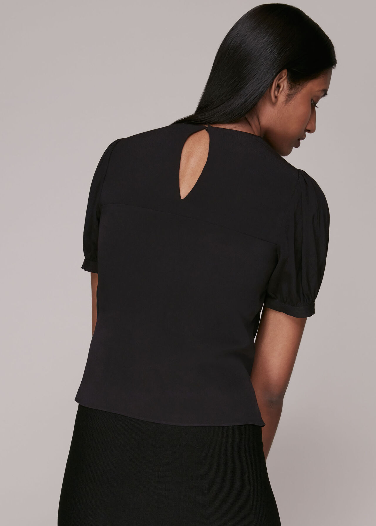 V Neck Gather Detail Top