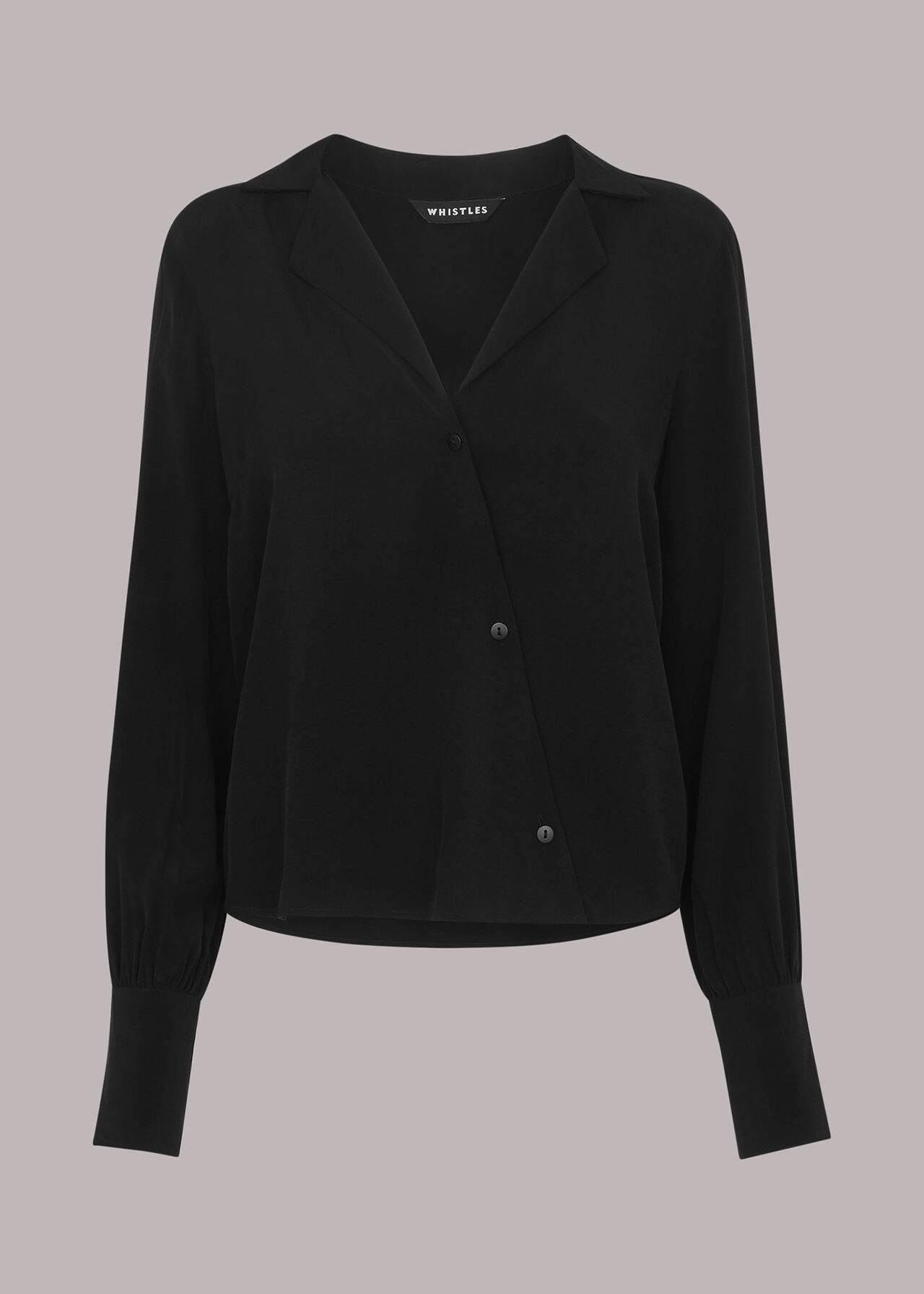 Black Melodie V Neck Shirt | WHISTLES