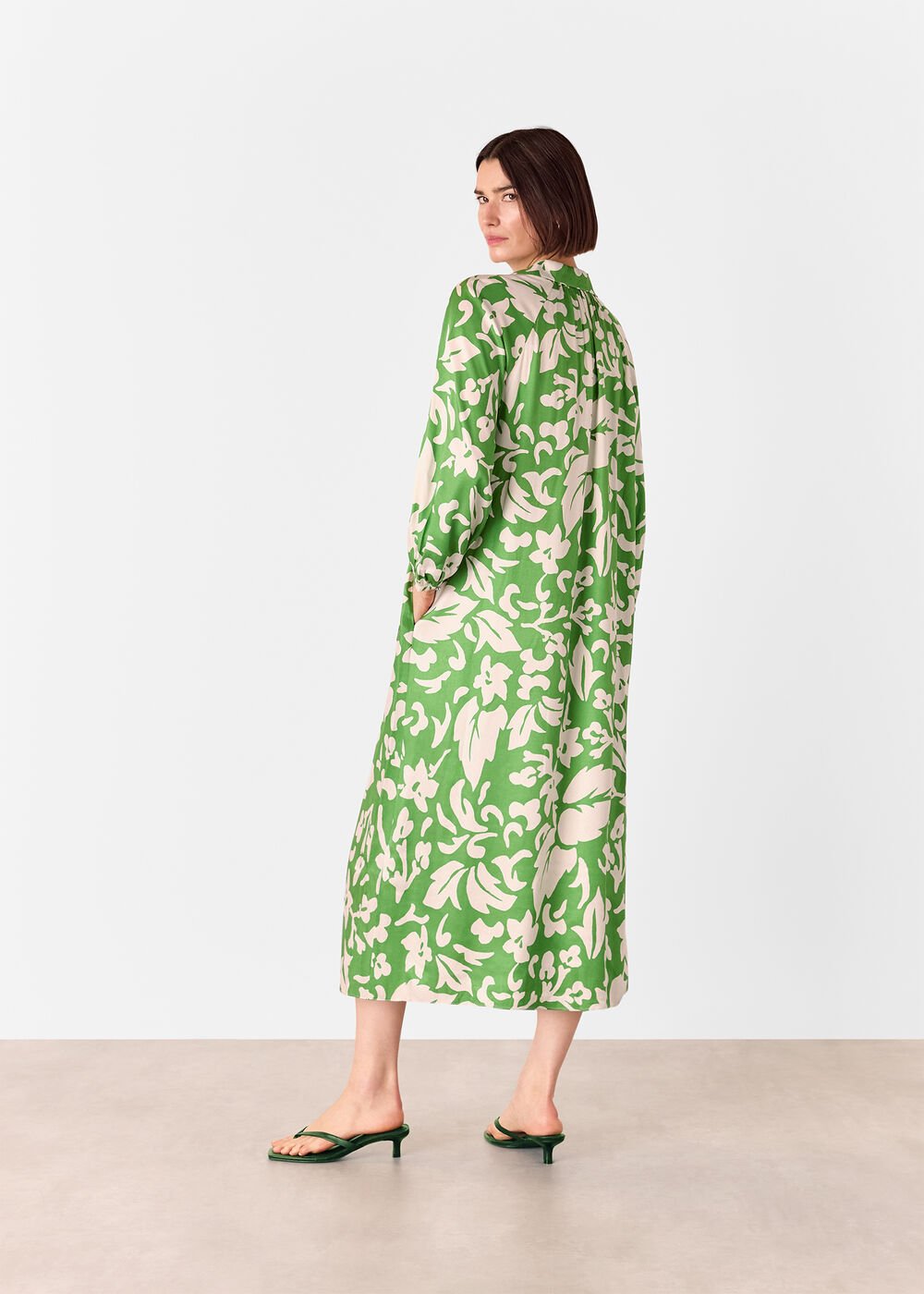Floral Trapeze Shirt Dress