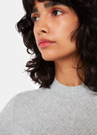 Diagonal Rib Crew Neck Top