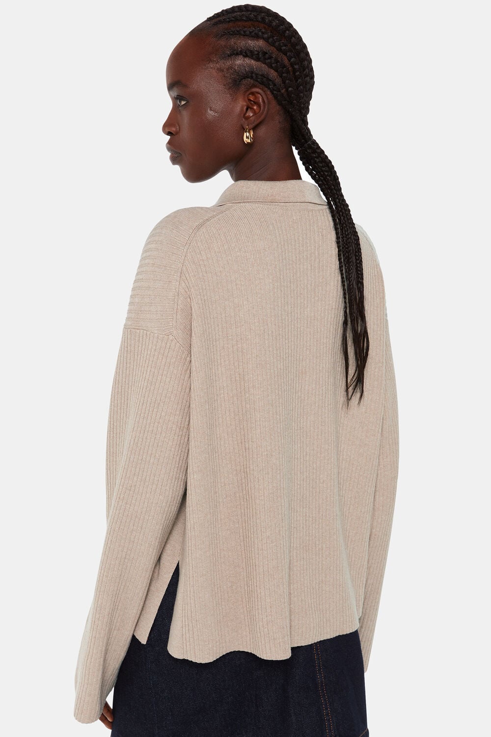 Rib Collar Cardigan