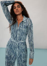 Marble Stripe Plisse Trousers