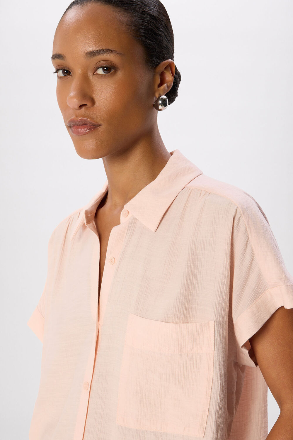 Pale Pink Nicola Textured Shirt