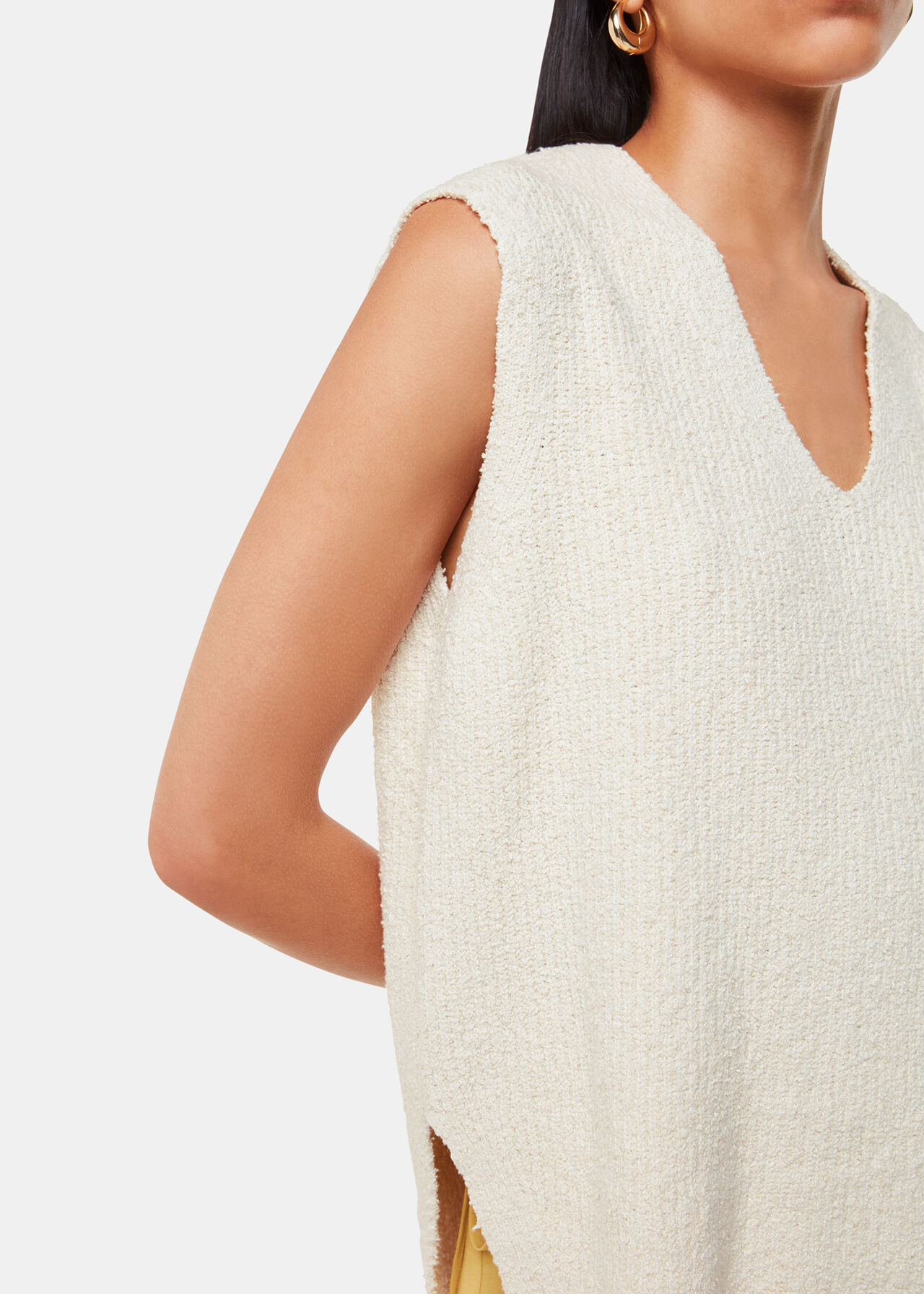 Cotton Textured V Neck Tank