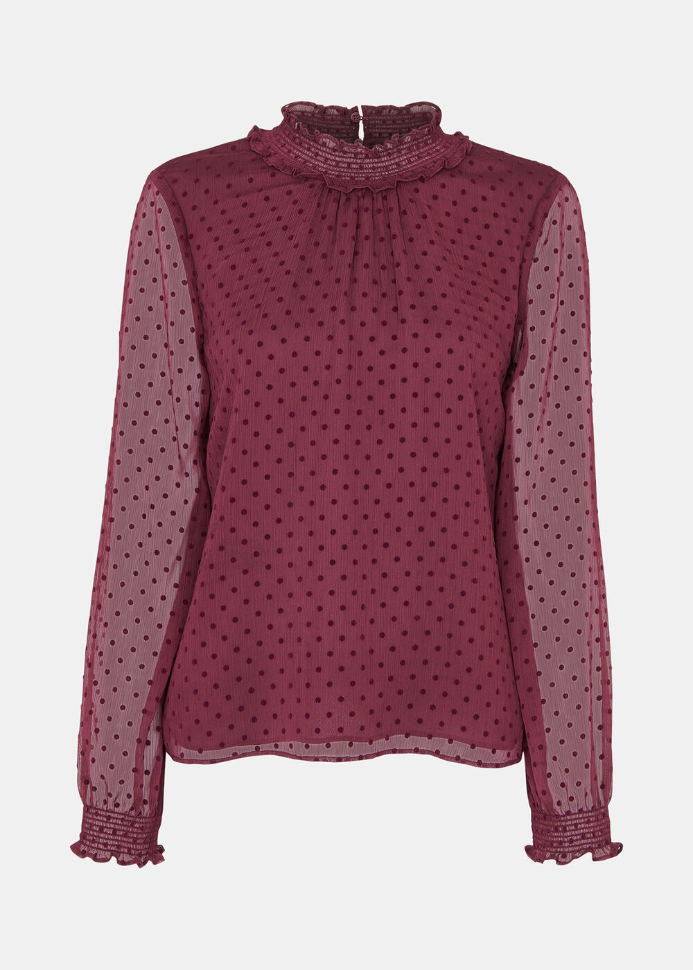 Dobby Velvet Shirred Top