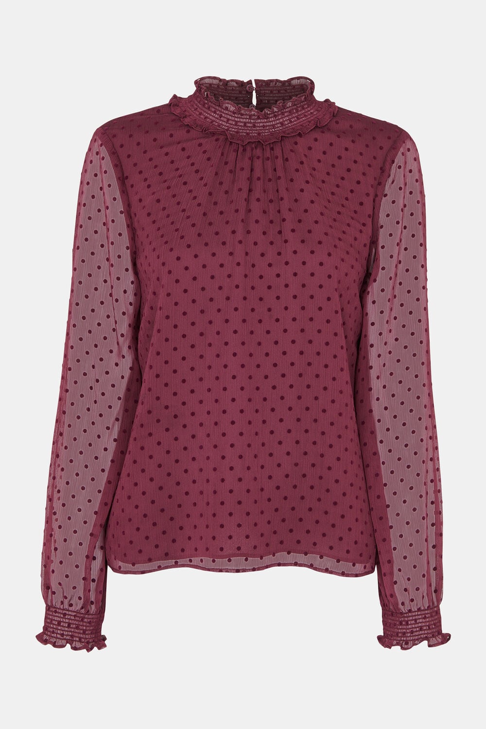 Dobby Velvet Shirred Top