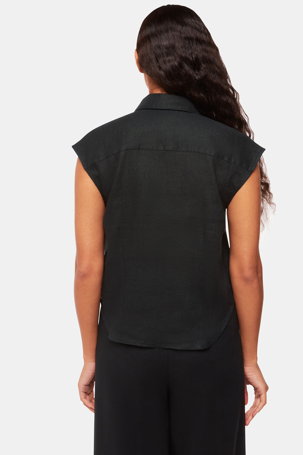 Black Olivia Linen Shirt