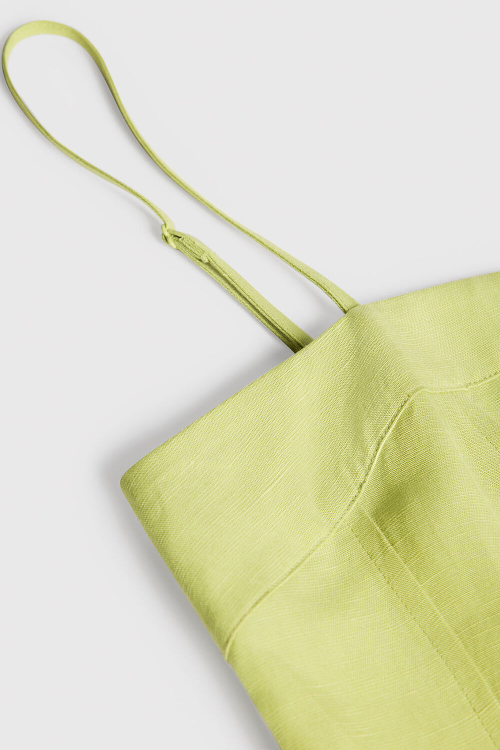 Linen Blend Waisted Midi Dress