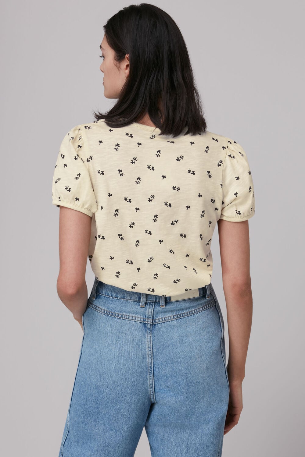 Puff Sleeve Forget Me Not Cream/Multi