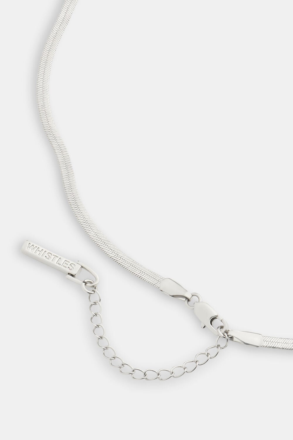 Silver Flat Snake Chain Necklace